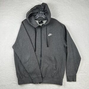 Nike Sportswear Club Fleece Full Zip Hoodie Jacket Dark Gray Men's Large